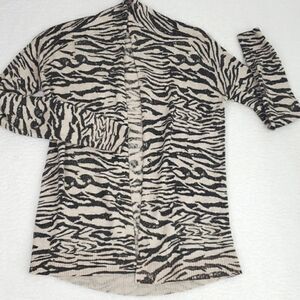 H&M Zebra Print Light Open Cardigan Size XS